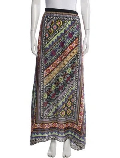 Pre-owned Alexis Patterned Long Skirt In Neutral