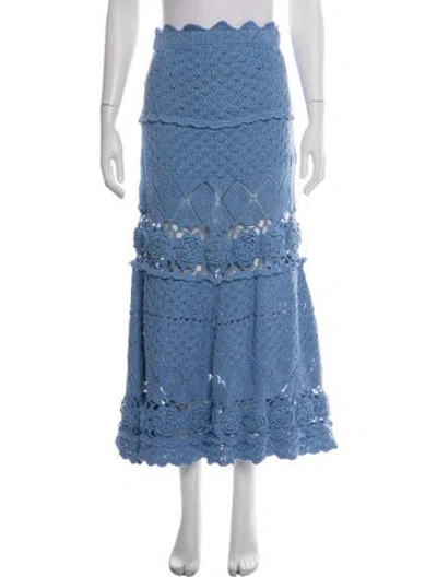 Pre-owned Alexis Patterned Long Skirt W/ Tags In Blue