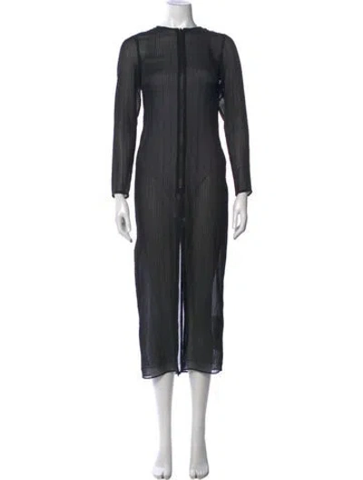 Pre-owned Alexis Patterned Midi Length Dress In Gray