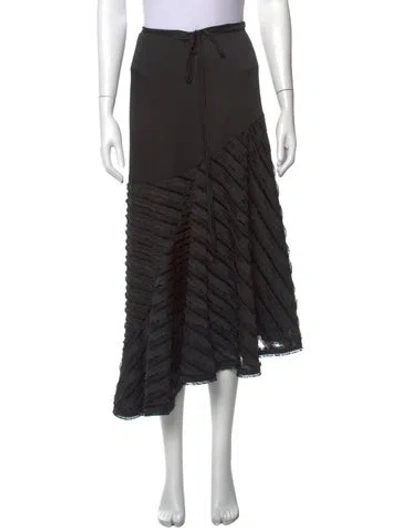 Pre-owned Alexis Patterned Midi Length Skirt In Black