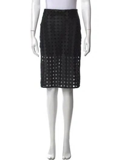 Pre-owned Alexis Patterned Midi Length Skirt In Black