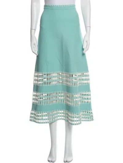 Pre-owned Alexis Patterned Midi Length Skirt In Blue