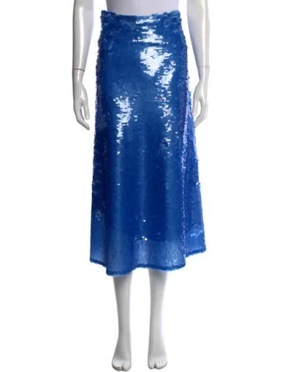 Pre-owned Alexis Patterned Midi Length Skirt W/ Tags In Blue