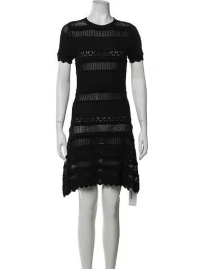 Pre-owned Alexis Patterned Mini Dress In Black