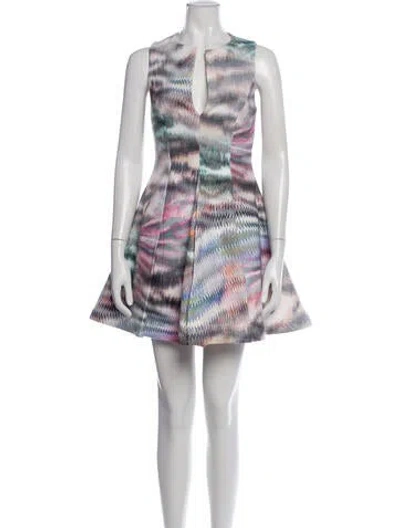 Pre-owned Alexis Patterned Mini Dress In Neutrals