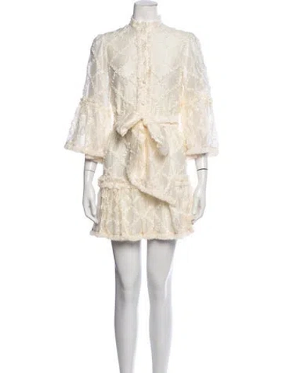Pre-owned Alexis Patterned Mini Dress In Neutrals
