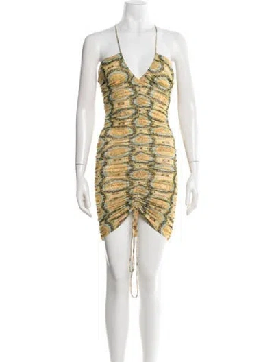 Pre-owned Alexis Patterned Mini Dress In Orange