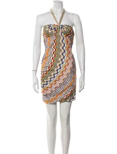 Pre-owned Alexis Patterned Mini Dress In Orange