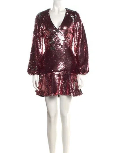 Pre-owned Alexis Patterned Mini Dress In Pink