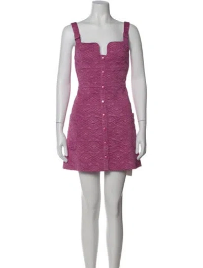 Pre-owned Alexis Patterned Mini Dress In Pink
