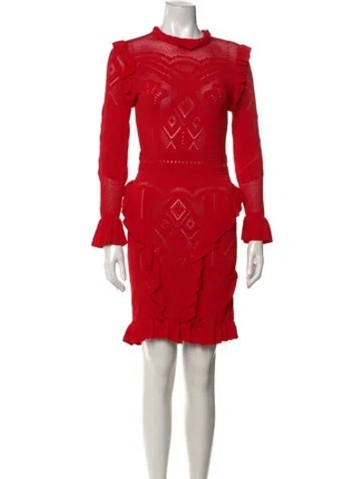 Pre-owned Alexis Patterned Mini Dress In Red