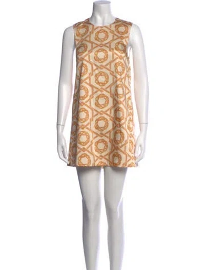 Pre-owned Alexis Patterned Mini Dress W/ Tags In Orange