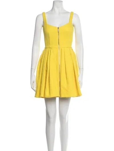 Pre-owned Alexis Patterned Mini Dress W/ Tags In Yellow