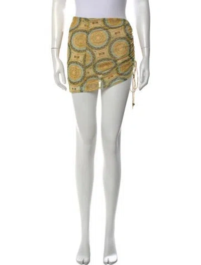 Pre-owned Alexis Patterned Mini Skirt In Black