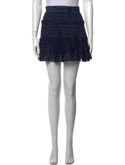 Pre-owned Alexis Patterned Mini Skirt In Blue