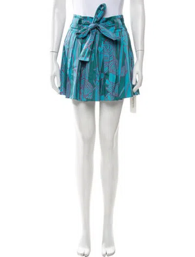 Pre-owned Alexis Patterned Mini Skirt In Blue