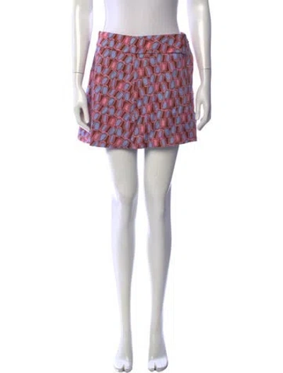 Pre-owned Alexis Patterned Mini Skirt In Brown