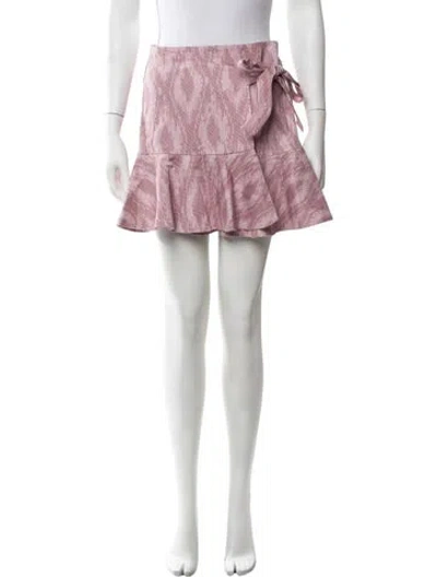 Pre-owned Alexis Patterned Mini Skirt In Pink