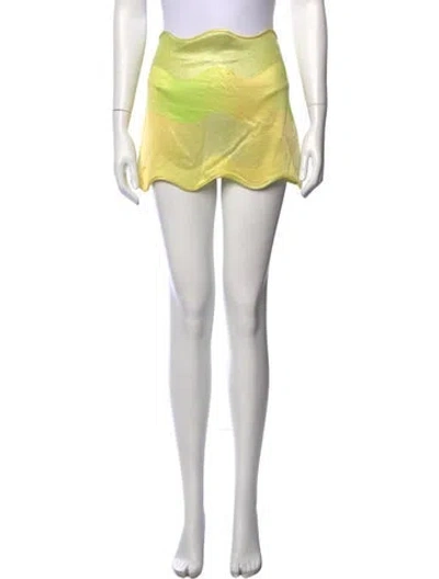 Pre-owned Alexis Patterned Mini Skirt In Yellow