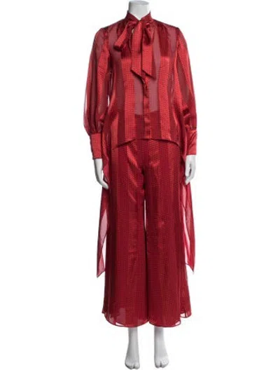 Pre-owned Alexis Patterned Pant Set In Red