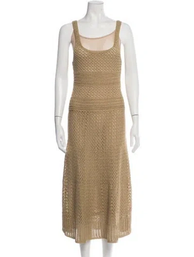 Pre-owned Alexis Patterned Square Neckline Sweater In Neutrals