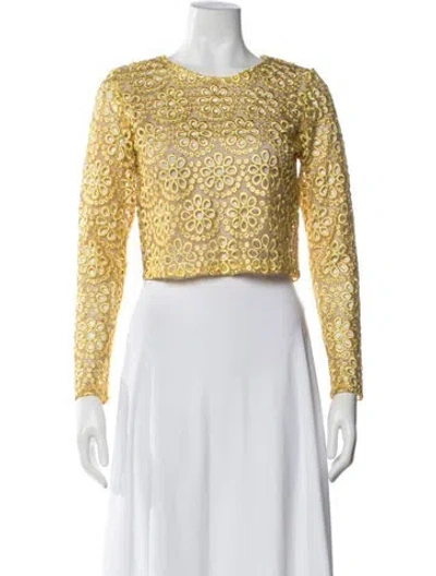 Pre-owned Alexis Patterned Top In Yellow