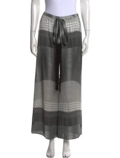 Pre-owned Alexis Patterned Wide Leg Pants In Black