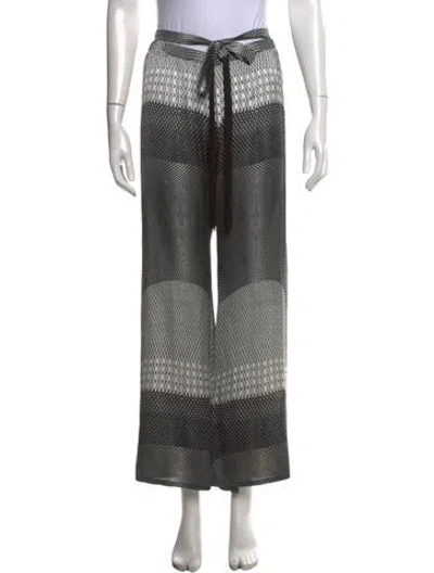 Pre-owned Alexis Patterned Wide Leg Pants In Black