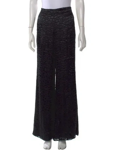 Pre-owned Alexis Patterned Wide Leg Pants In Black