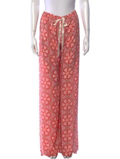 Pre-owned Alexis Patterned Wide Leg Pants In Neutrals/orange