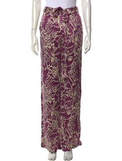 Pre-owned Alexis Patterned Wide Leg Pants In Purple