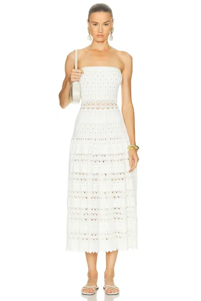 Alexis Payge Tiered Knit Strapless Dress In White
