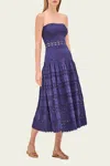Alexis Payge Midi Dress In Navy Blue In Purple