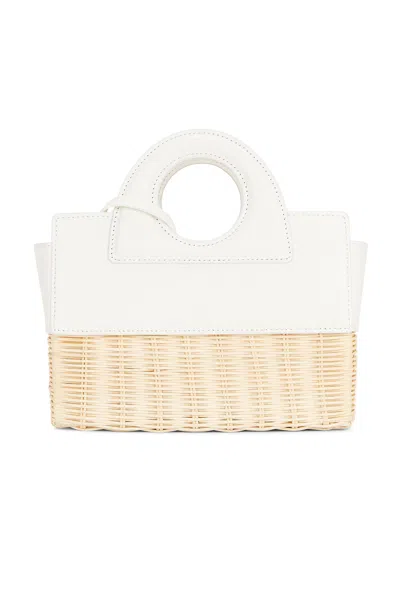Alexis Penelope Petite Rattan Bag In White