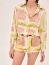 Alexis Perea Top In Yellow Brushstroke In Multi