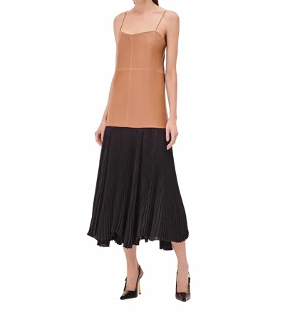 Alexis Piatta Midi Dress In Saddle/black In Multi