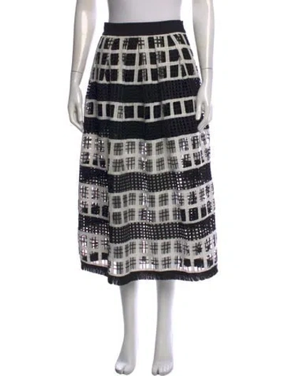 Pre-owned Alexis Plaid Print Midi Length Skirt In Neutrals
