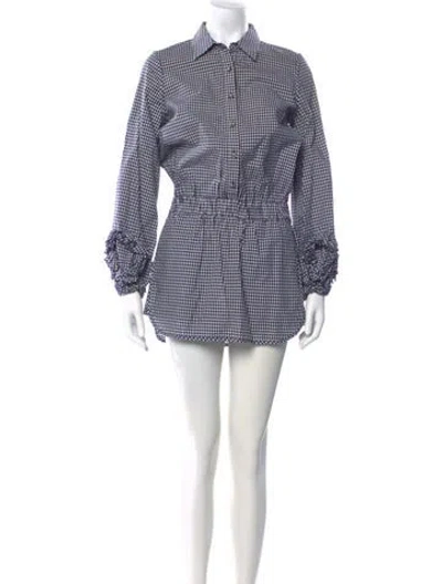 Pre-owned Alexis Plaid Print Mini Dress In Blue