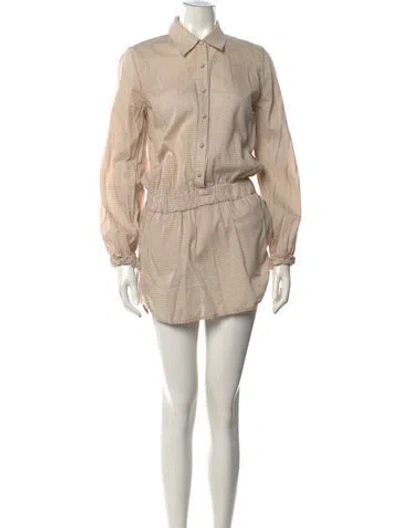 Pre-owned Alexis Plaid Print Mini Dress In Neutral