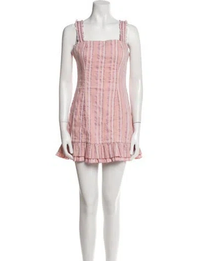 Pre-owned Alexis Plaid Print Mini Dress In Pink