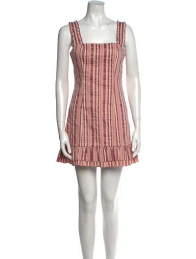 Pre-owned Alexis Plaid Print Mini Dress In Pink