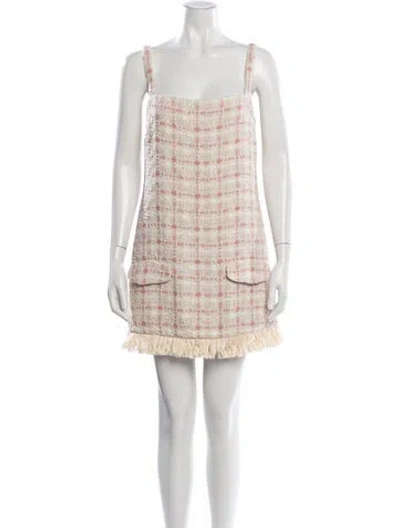 Pre-owned Alexis Plaid Print Mini Dress In Pink