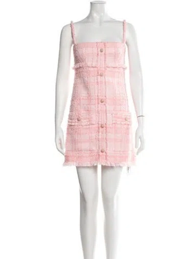 Pre-owned Alexis Plaid Print Mini Dress In Pink