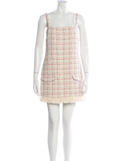 Pre-owned Alexis Plaid Print Mini Dress W/ Tags In Neutral