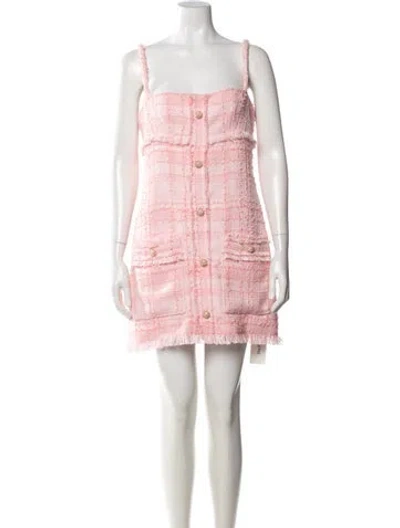 Pre-owned Alexis Plaid Print Mini Dress W/ Tags In Pink