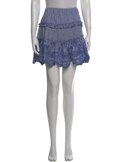 Pre-owned Alexis Plaid Print Mini Skirt In Blue