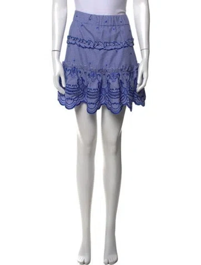 Pre-owned Alexis Plaid Print Mini Skirt In Blue