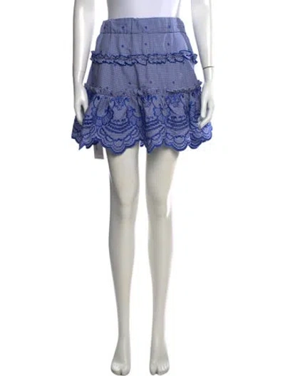 Pre-owned Alexis Plaid Print Mini Skirt In Blue