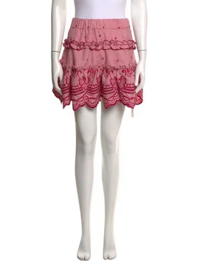 Pre-owned Alexis Plaid Print Mini Skirt In Red