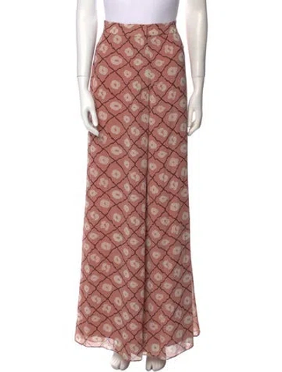 Pre-owned Alexis Plaid Print Wide Leg Pants In Pink